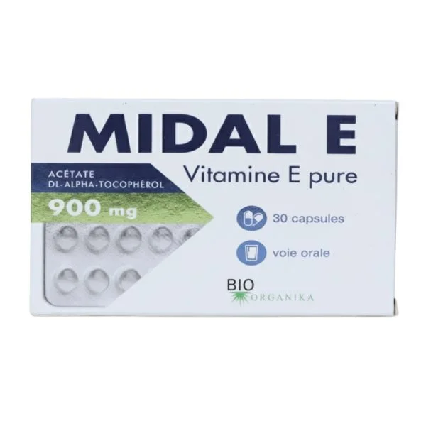 Bio Organika Midal E Vitamine E Pure 900 mg 30 Capsules