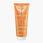 Tube orange Vichy Capital Soleil lait protecteur hydratant invisible SPF 50+