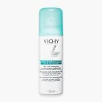 Aérosol Vichy anti-transpirant 48h bouchon vert d'eau 125 ml fond blanc