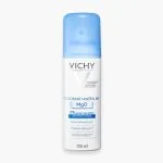 Aérosol Vichy déodorant minéral MgO 125 ml bouchon bleu fond blanc