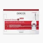Boîte rouge et blanche Vichy Dercos Aminexil Clinical 5 Femmes 21 monodoses
