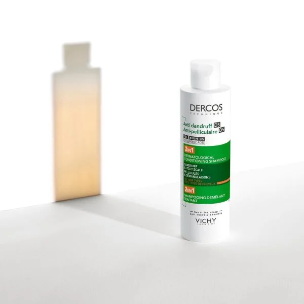 Vichy Dercos DS Shampoing 2en1 Démêlant Traitant Anti-Pelliculaire Cuir Chevelu Sensible 200ml – photo 2
