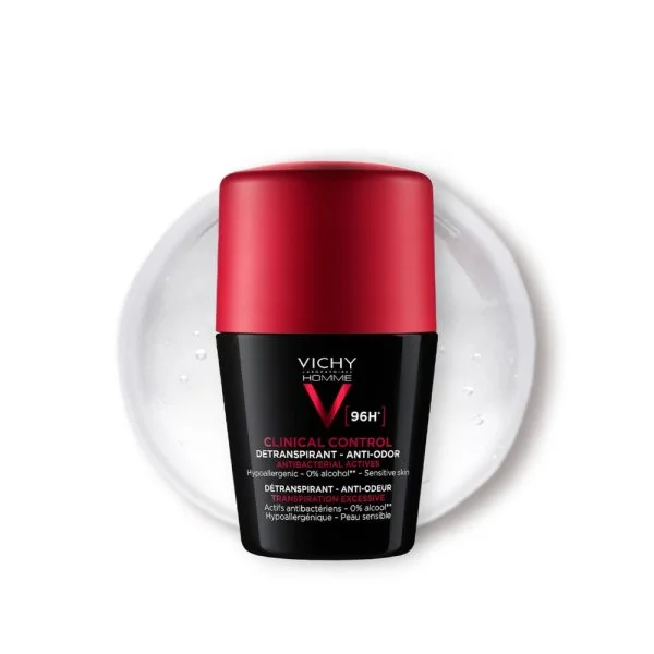 Vichy Homme Déodorant Roll-On Clinical Control Détranspirant Anti-Odeur 96h 50ml – photo 2