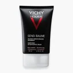 Tube noir Vichy Homme Sensi Baume après-rasage apaisant peau sensible 75 ml
