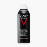 Aérosol noir Vichy Homme gel de rasage anti-irritations 150 ml fond blanc