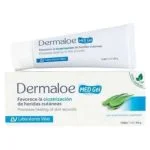 Tube et étui Dermaloe Med Gel Laboratorios Viñas 40 g avec feuilles d'aloe vera
