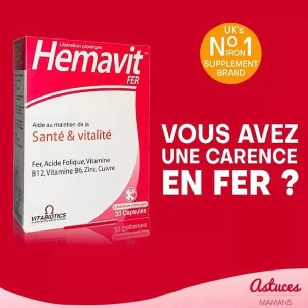 Vitabiotics Hemavit Fer Santé & Vitalité 30 Comprimés – photo 2
