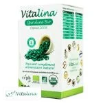Boîte verte et blanche Vitalina spiruline bio 200 comprimés