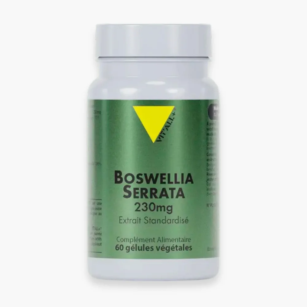 vitall-boswellia-serrata-230mg-extrait-standardise-60-gelules.jpg Flacon vert Boswellia Serrata 230 mg Vit'all+ 60 gélules végétales