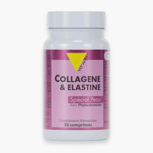 Flacon rose Collagène & Élastine Spécial Peau Vit'all+ 30 comprimés