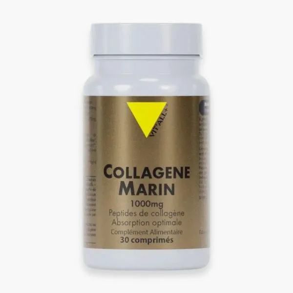 Flacon doré Collagène Marin 1000 mg Vit'all+ 30 comprimés