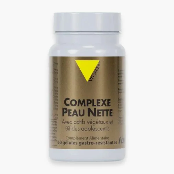 Flacon doré Complexe Peau Nette Vit'all+ 60 gélules gastro-résistantes