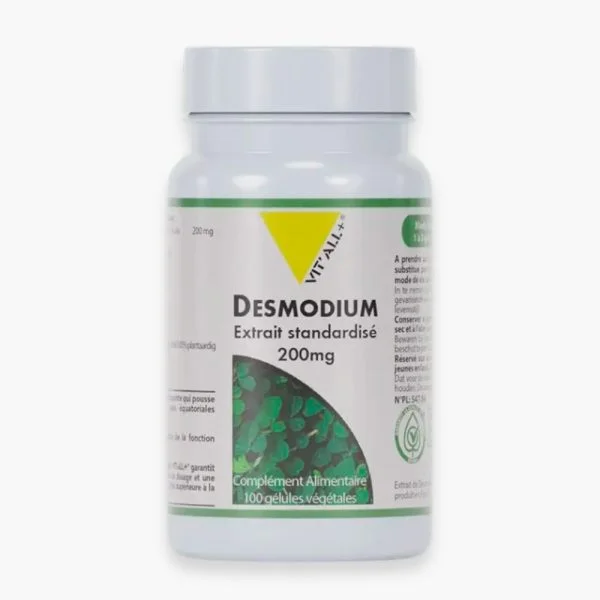 Flacon Desmodium 200 mg Vit'all+ feuilles vertes 100 gélules végétales
