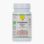 Flacon Gingembre biologique 200 mg Vit'all+ motif indien logo AB