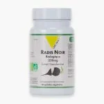 Flacon blanc Vitall+ Radis Noir Biologique 250mg 60 gélules végétales