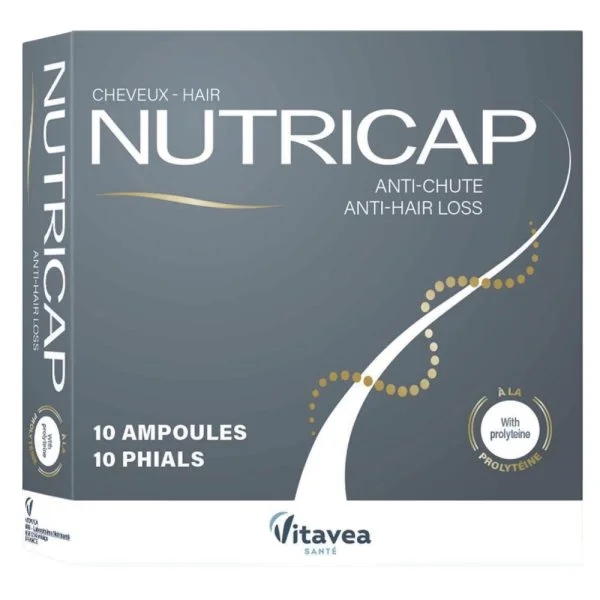 Étui gris et doré Nutricap Anti-Chute 10 ampoules prolytéine Vitavea Santé