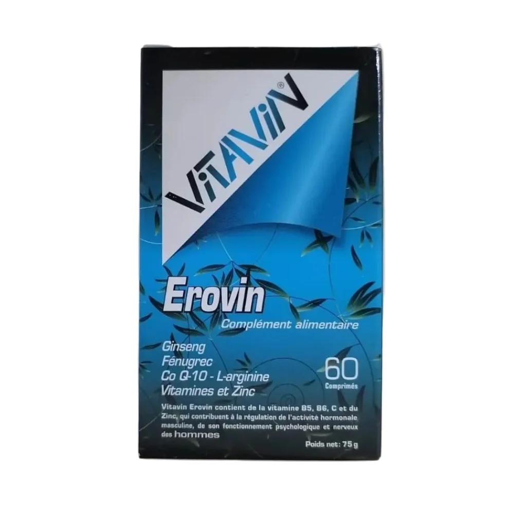vitavin-erovin-60-comprimes.jpg Boîte bleue Vitavin Erovin complément alimentaire 60 comprimés