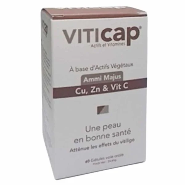 Boîte Viticap Ammi Majus cuivre zinc vitamine C, 60 gélules voie orale