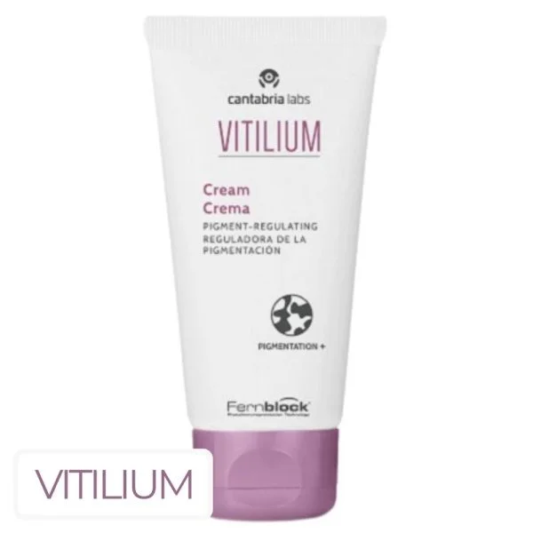 Tube Vitilium crème régulatrice de la pigmentation Cantabria Labs, technologie Fernblock