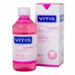 Flacon rose et étui Vitis bain de bouche gencives saines, soin quotidien