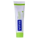 Tube Vitis Orthodontic dentifrice blanc et vert, goût pomme-menthe