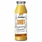 Bouteille en verre Voelkel Shot Gingembre Curcuma Demeter, une bouteille égale 6 shots