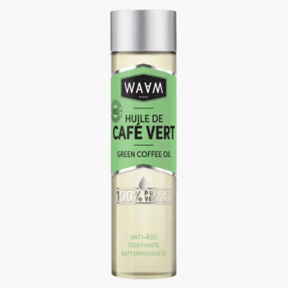 waam-huile-de-cafe-vert-anti-age-bio-75ml.jpg Flacon WAAM Huile de Café Vert 100% pure et végétale, étiquette verte