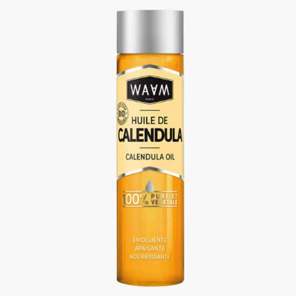 waam-huile-de-calendula-emolliente-bio-75ml.jpg Flacon orange WAAM Huile de Calendula 100% pure et végétale, bouchon argenté