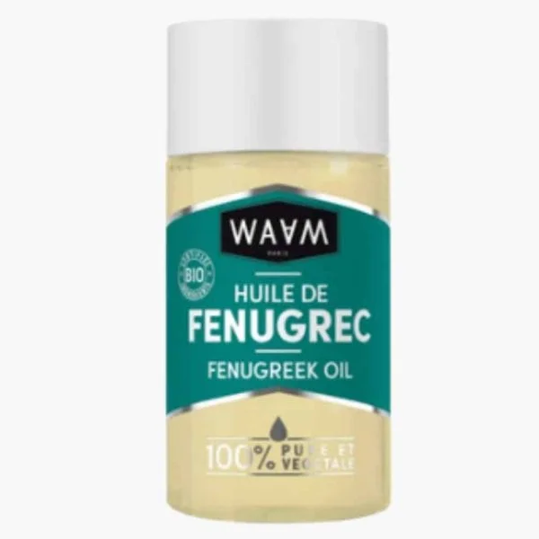Flacon WAAM Huile de Fenugrec bio 100% pure et végétale, étiquette verte
