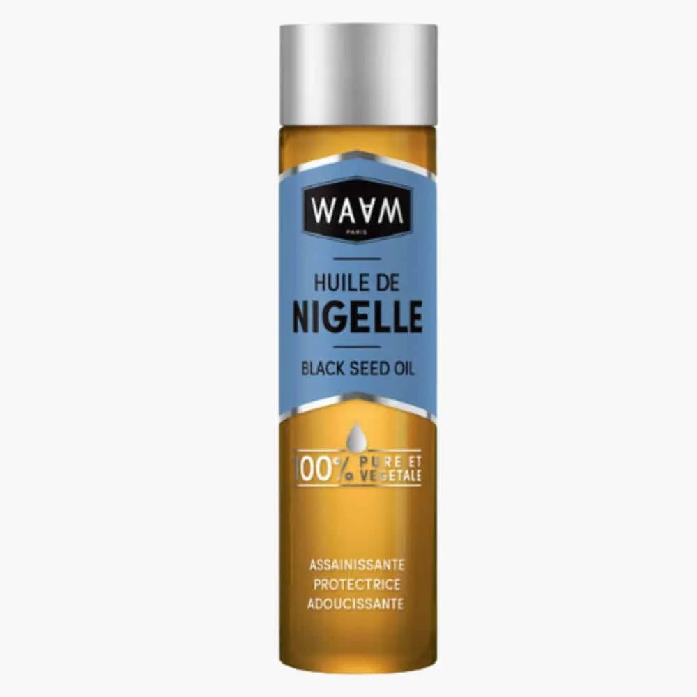 waam-huile-de-nigelle-assainissante-75ml.jpg Flacon WAAM Huile de Nigelle 100% pure et végétale, étiquette bleue