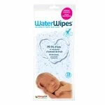 Paquet nomade de 28 lingettes WaterWipes avec cœur d'eau et photo de bébé