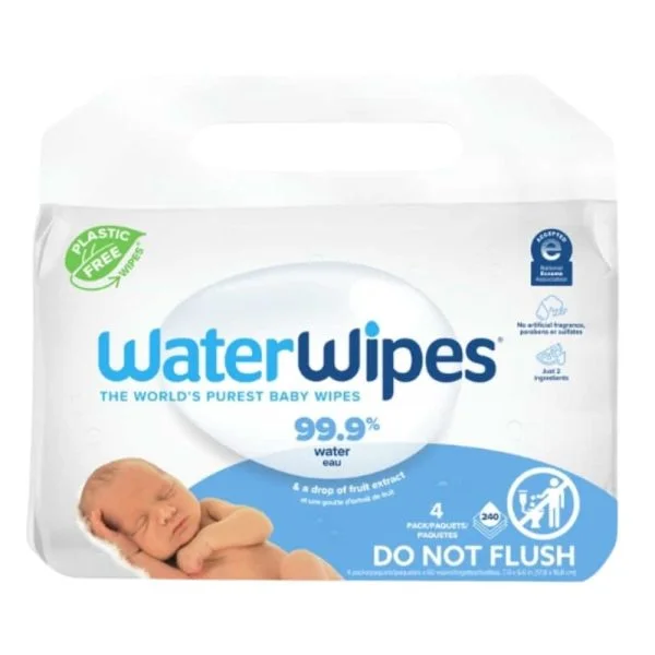 Waterwipes Lingettes Pour Bébés À Base D’eau 4x60u