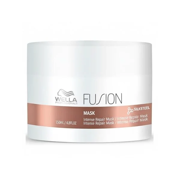 Pot blanc de masque Wella Professionals Fusion 150 ml avec bandeau cuivré