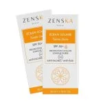 Deux étuis blancs et orange d'écran solaire Zenska teinte claire SPF 50+