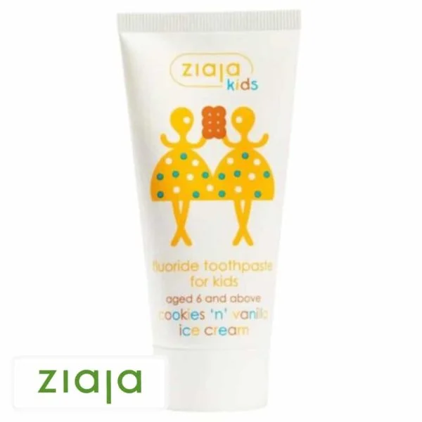 Ziaja Kids Dentifrice 6ans+ Avec Fluor Goût Biscuits Et Glace À La Vanille 50ml