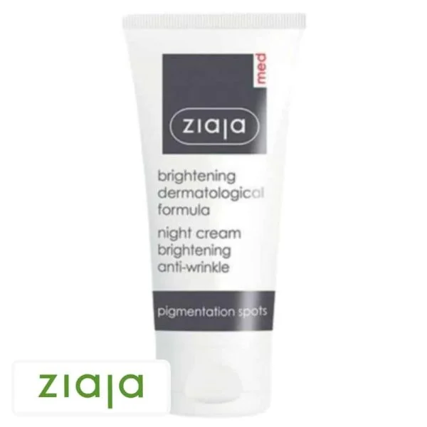 Tube blanc Ziaja Med crème de nuit éclaircissante bandeau gris