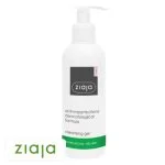 Flacon pompe blanc Ziaja Med gel nettoyant bandeau vert anti-imperfections