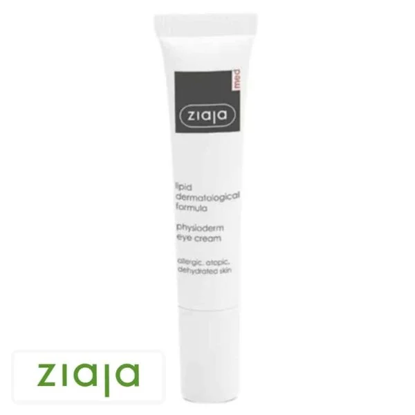 Petit tube blanc Ziaja Med Physioderm crème contour des yeux