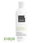 Flacon blanc Ziaja Med shampoing anti-pelliculaire lettrage vert piroctone olamine
