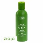 Flacon vert Ziaja Olive Oil hair conditioner, bouchon vert, fond blanc