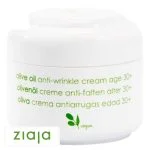 Pot blanc Ziaja Olive Oil anti-wrinkle cream age 30+, logo vegan