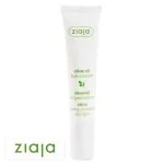Tube blanc fin Ziaja Olive Oil eye cream, inscriptions vertes