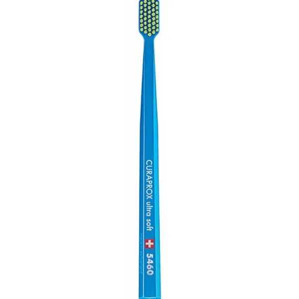 Brosse à dents Curaprox CS 5460 ultra soft manche bleu filaments verts
