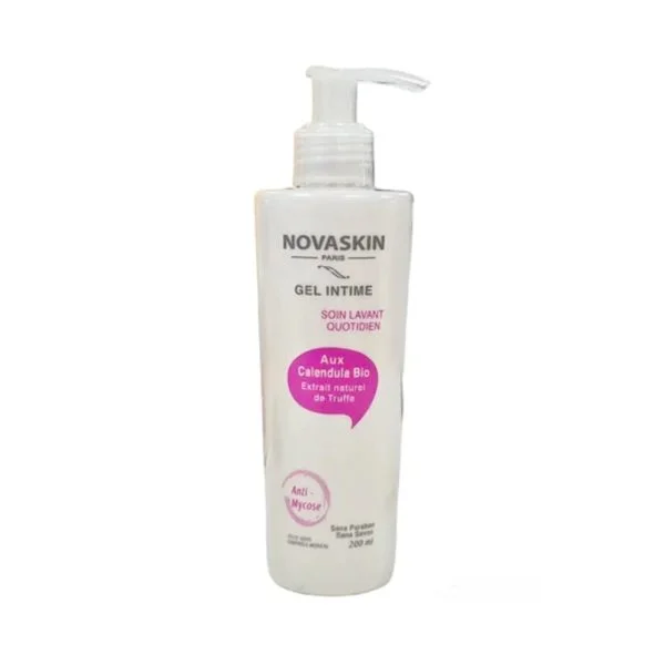 Flacon pompe blanc Novaskin Gel Intime soin lavant quotidien 200 ml