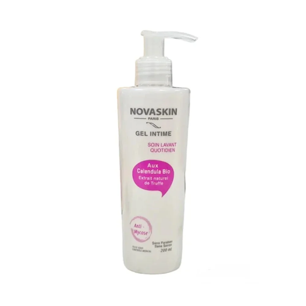 novaskin-gel-intime-anti-mycose-200ml.jpg Flacon pompe blanc Novaskin Gel Intime soin lavant quotidien 200 ml