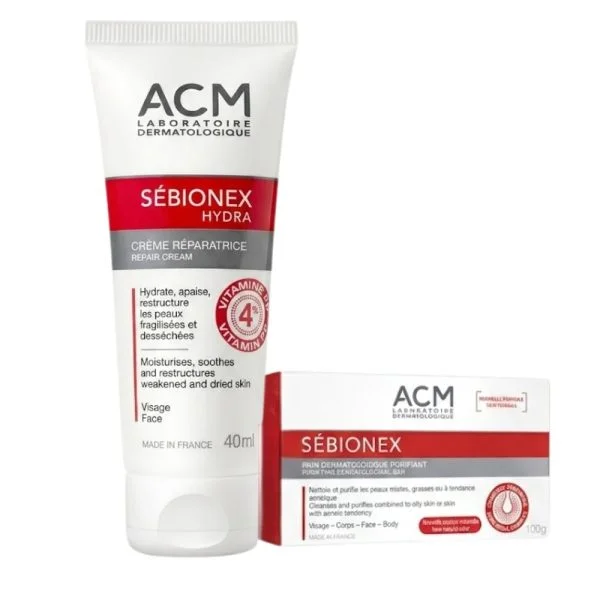 🎁 Pack 🎁 ACM Sebionex Hydra Creme Reparatrice+Pain Dermato Purifiant Duo Pack