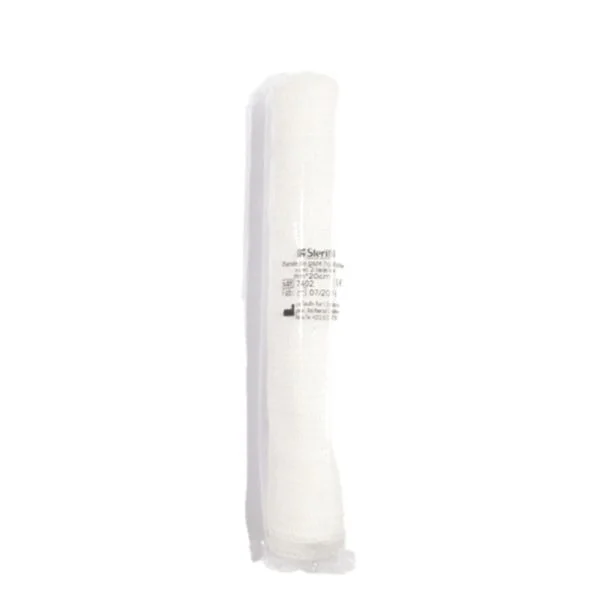 Sachet transparent bande de gaze hydrophile blanche enroulée Sterifil 20 cm