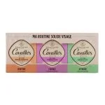 Coffret Cavaillès Ma Routine Solide Visage avec trois nettoyants solides colorés