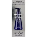 Étui argenté et flacon pompe bleu Herôme Hand Cream Extra Anti Aging