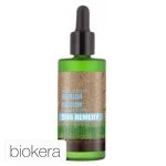 Flacon vert compte-gouttes Biokera Scalp Care sérum SOS Remedy, étiquette kraft